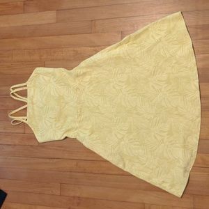 Pact Fit and Flare Strappy Dress Size Small Sunflower Palms